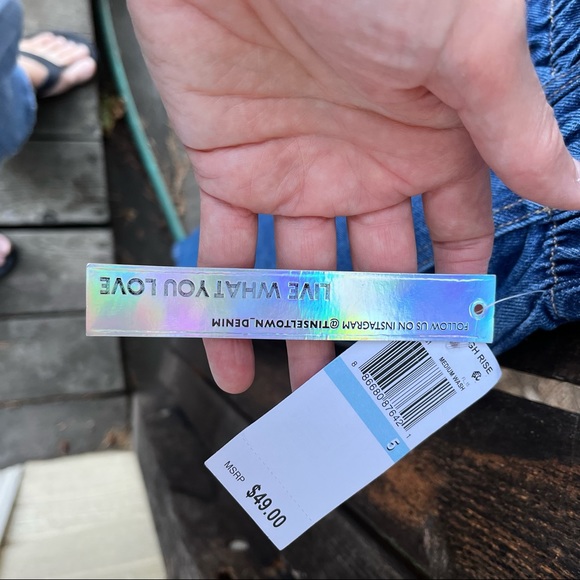 Tinseltown Denim Paperbag Raw Edge Waist Buttonfly Hi-Rise Skinny Jeans Sz 5/27 - Picture 4 of 16